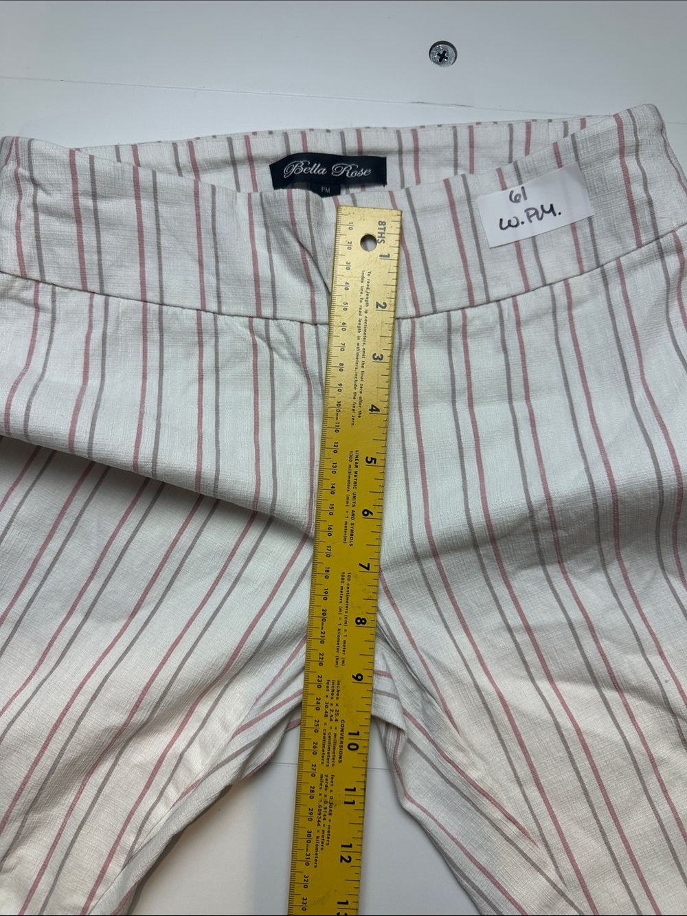 Medium Red White Gray Stripe Pant # 61 - Picture 4 of 6